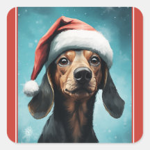 Niedlicher Hund Weihnachtsmannmütze Dackel Weihnac