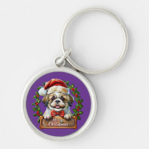 Niedlicher Hund Weihnachtsschmuck - Frohe Weihnach Schlüsselanhänger