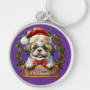 Niedlicher Hund Weihnachtsschmuck - Frohe Weihnach Schlüsselanhänger