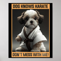 Niedlicher Hund weiß, Karate nicht mit mir verwech