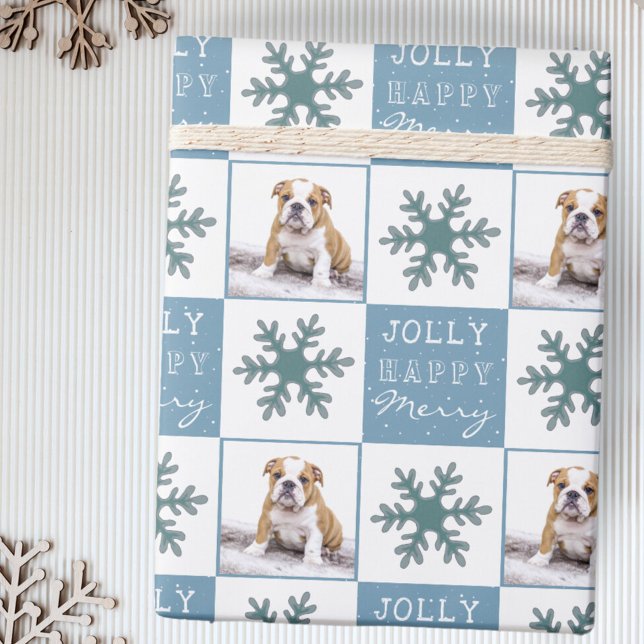 Niedlicher Hund Welpe Haustier Foto Schneeflocke W Geschenkpapier (Von Creator hochgeladen)