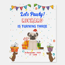 Niedlicher Hund Welpe-Kind-Geburtstagsparty