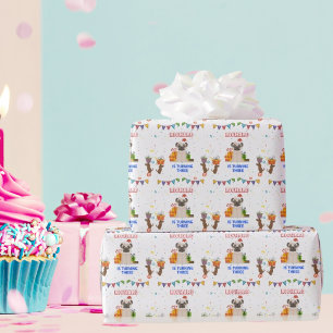 Niedlicher Hund Welpe-Kind-Geburtstagsparty Geschenkpapier