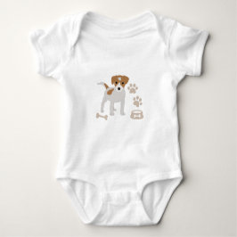 Niedlicher Hund Welpe Paw Druckmuster Baby Strampler