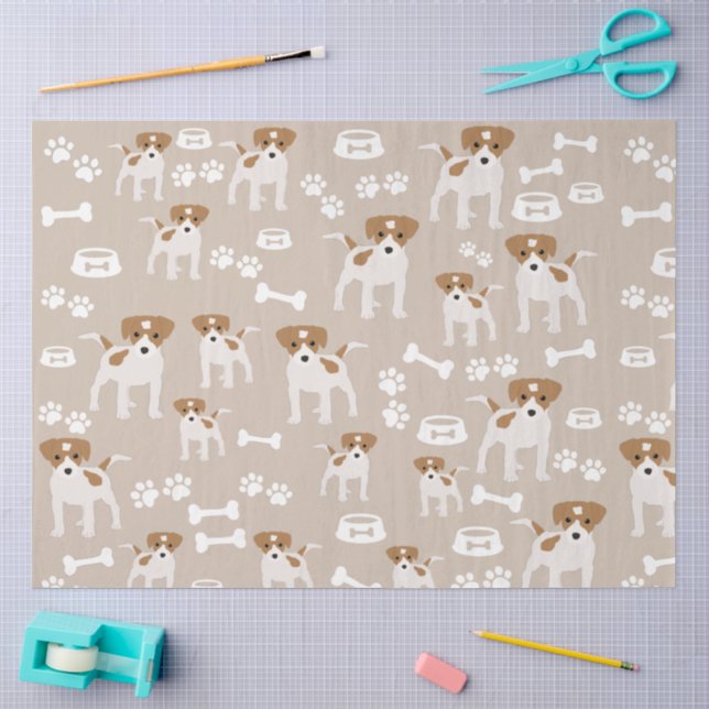 Niedlicher Hund Welpe Paw Druckmuster Seidenpapier (Basteln)