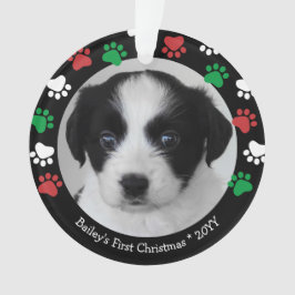 Niedlicher Hund Welpen Erster Weihnachtsaufdruck R Ornament