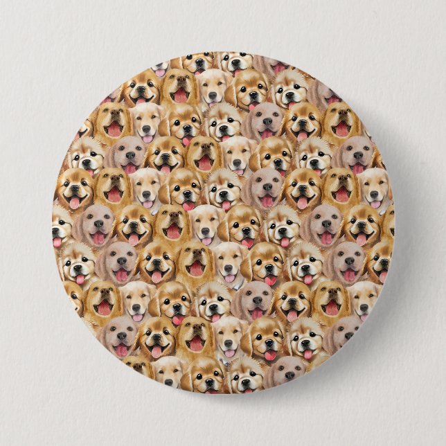 Niedlicher Hund Welpenhunde Pfote Haustier Nahtlos Button (Vorderseite)