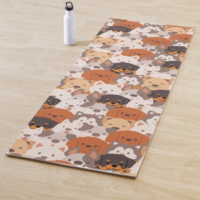 Niedlicher Hund Welpenhunde Pfote Haustier Nahtlos Yogamatte (Beispiel)