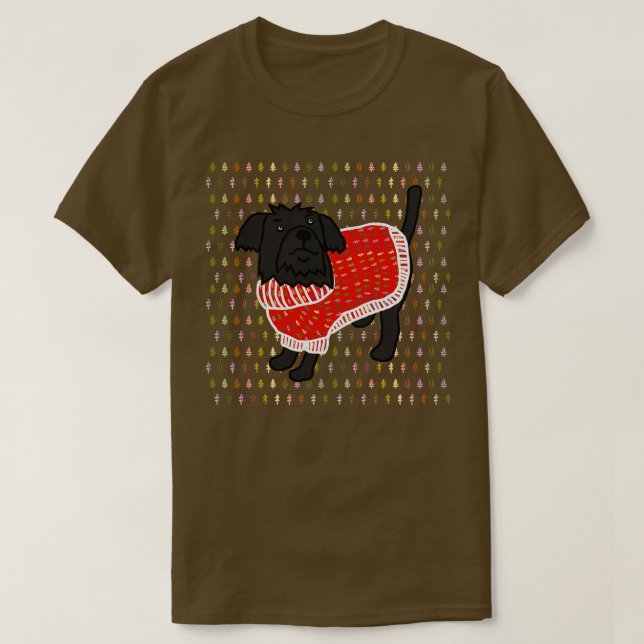 Niedlicher Hund Winter Weihnachtsbaum Sweater auf  T-Shirt (Design vorne)
