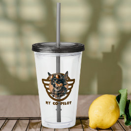 Niedlicher Hunde-Co-Pilot, Cooles Heimtier, Luftfa Acryltrinkbecher