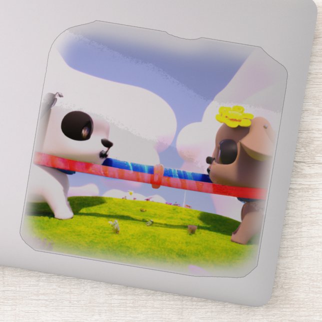 Niedlicher Hundebummel Aufkleber (Detail)