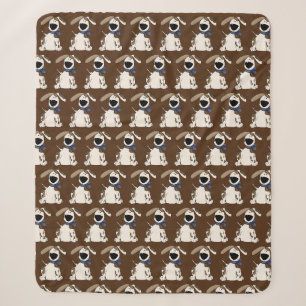 niedlicher Hundedruck auf braun Sherpadecke