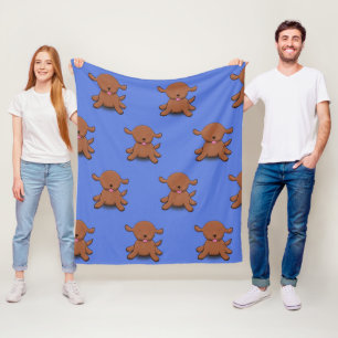 Niedlicher Hundehund - blauer Cartoon Fleecedecke