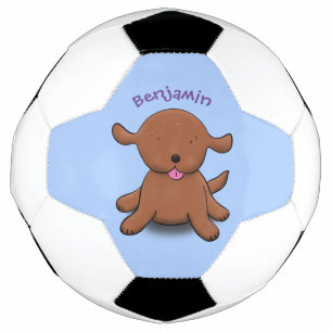 Niedlicher Hundehund - blauer Cartoon Fußball