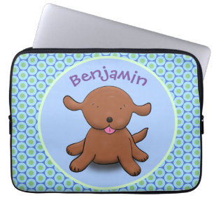 Niedlicher Hundehund - blauer Cartoon Laptopschutzhülle