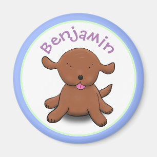 Niedlicher Hundehund - blauer Cartoon Magnet