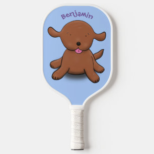 Niedlicher Hundehund - blauer Cartoon Pickleball Schläger