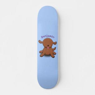 Niedlicher Hundehund - blauer Cartoon Skateboard