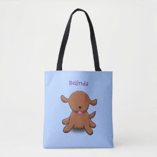 Niedlicher Hundehund - blauer Cartoon Tasche