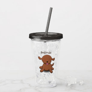 Niedlicher Hundehund Cartoon Acryltrinkbecher