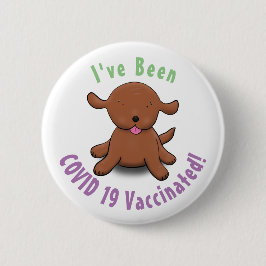 Niedlicher Hundehund Cartoon Button