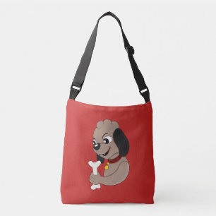 Niedlicher Hundehund Cartoon Crossbag Tragetaschen Mit Langen Trägern