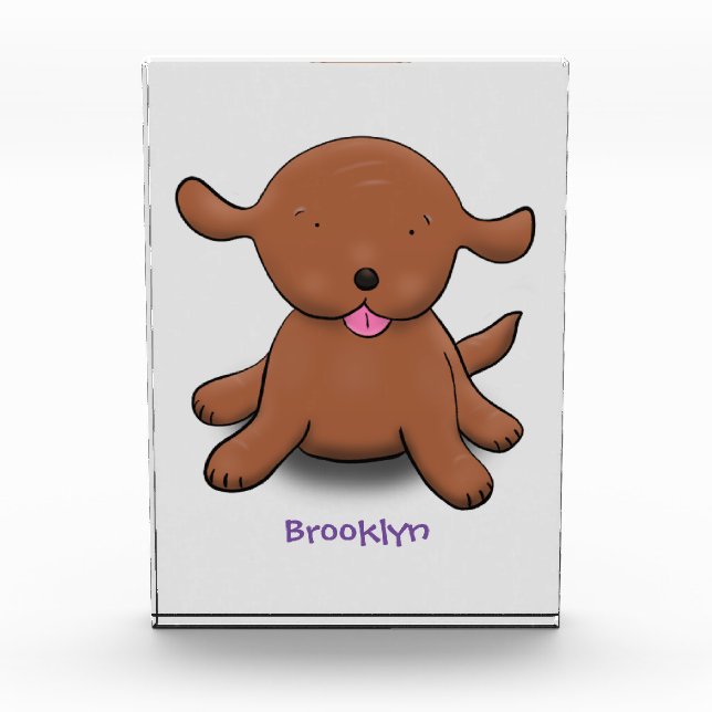 Niedlicher Hundehund Cartoon Fotoblock (Vorderseite)