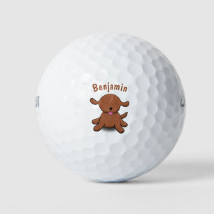 Niedlicher Hundehund Cartoon Golfball