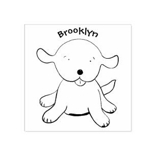Niedlicher Hundehund Cartoon Gummistempel