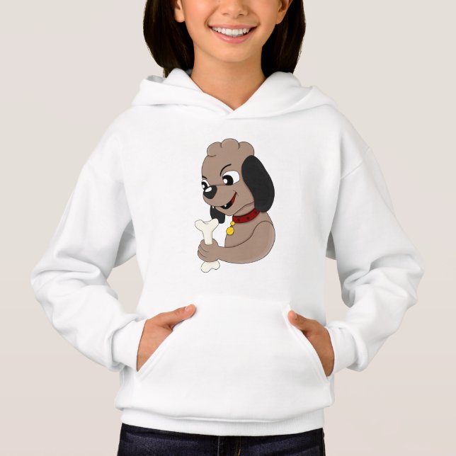 Niedlicher Hundehund Cartoon Hoodie (Vorderseite)