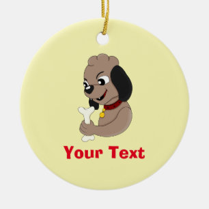 Niedlicher Hundehund-Cartoon Keramik Ornament
