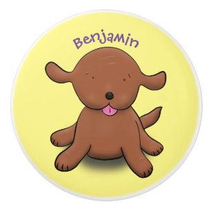 Niedlicher Hundehund Cartoon Keramikknauf