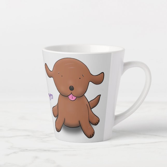 Niedlicher Hundehund Cartoon Milchtasse (Rechts)
