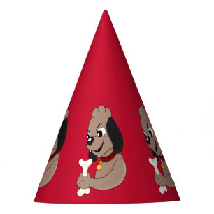 Niedlicher Hundehund Cartoon Party Hut Partyhütchen