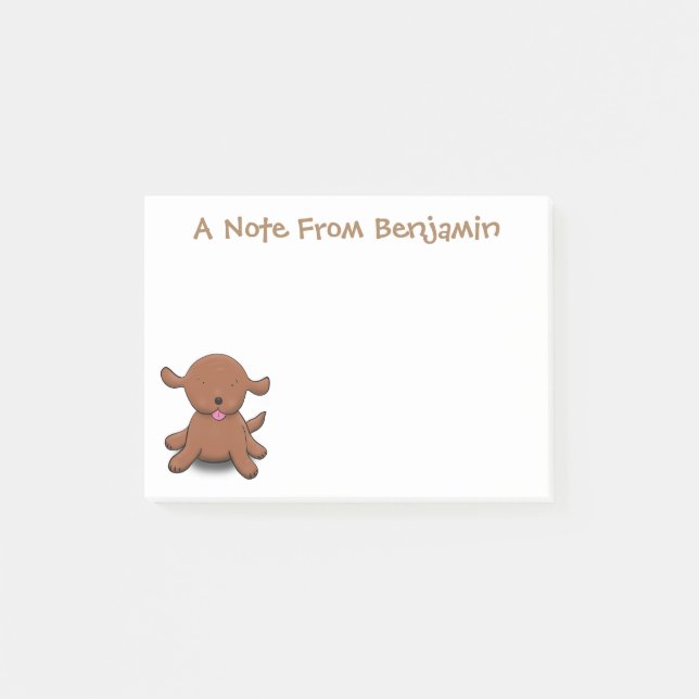 Niedlicher Hundehund Cartoon Post-it Klebezettel (Vorderseite)