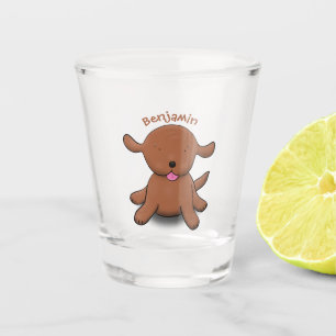 Niedlicher Hundehund Cartoon Schnapsglas