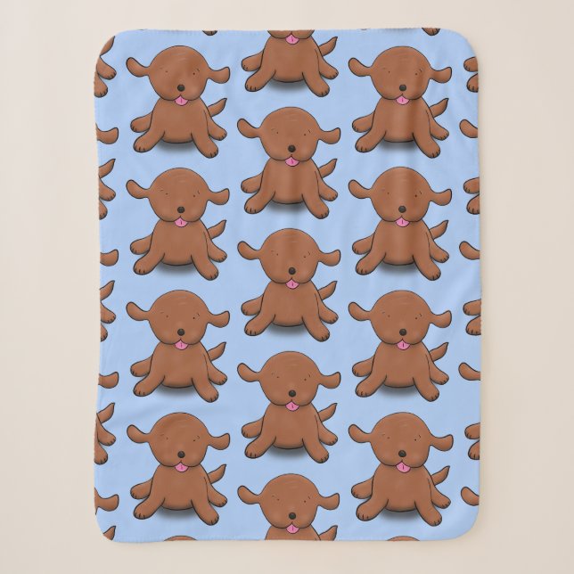 Niedlicher Hundehund Cartoon Sherpadecke (Vorderseite)