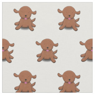 Niedlicher Hundehund Cartoon Stoff