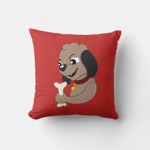 Niedlicher Hundehund Cartoon werfen Kissen