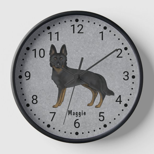 Niedlicher Hundehund mit nummerierter Dog-Uhr Uhr (Vorderseite)
