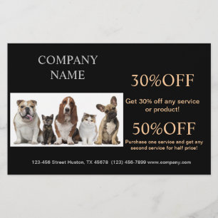 Niedlicher Hundekatzen-Sitzer Haustierzüchter Flyer