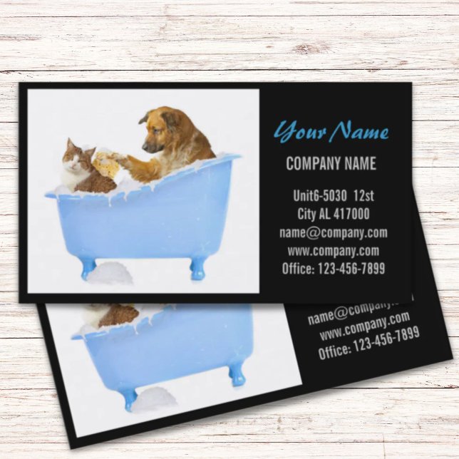 Niedlicher Hundekatzen-Sitzer Haustierzüchter Visitenkarte (Cute dog cat pet sitter animal sitter pet groomer business card)