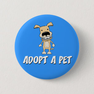 Niedlicher Hundeknopf: Adoptieren Sie ein Haustier Button