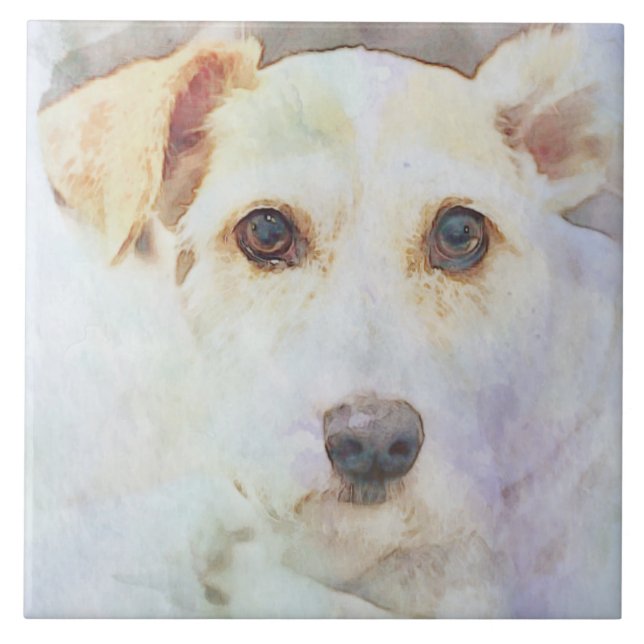 Niedlicher Hundekopf-Gesichtskette Fliese (Vorderseite)