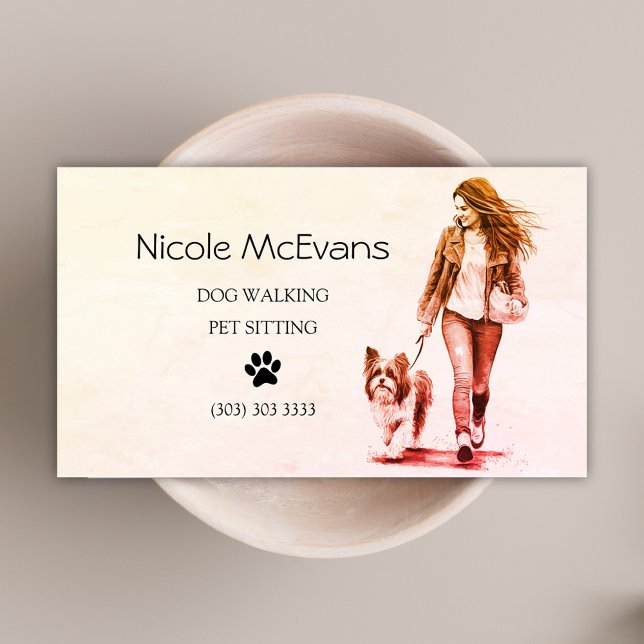 Niedlicher Hundeschalter Visitenkarte (Dog Walker Pet Sitter Business Card)
