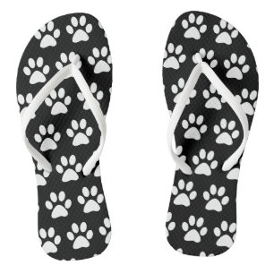 Niedlicher Hundeschlitten druckt Tiermuster Schwar Flip Flops