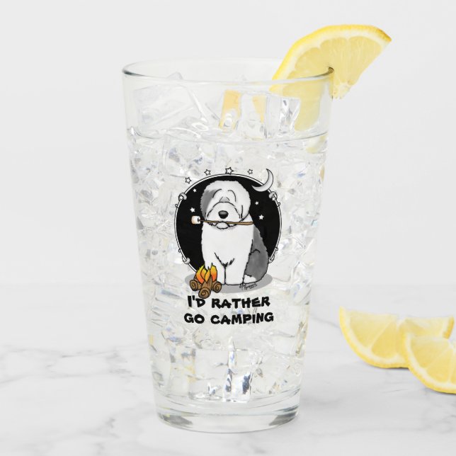 Niedlicher Hundeschlittencamper Alte Englische Sch Glas (Rückseite Ice)