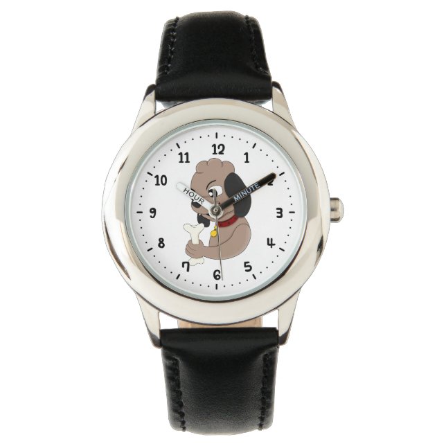 Niedlicher Hundeschlittenwacht Armbanduhr (Vorderseite)