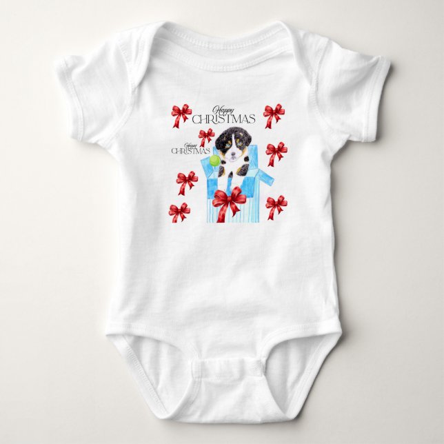Niedlicher Hundeweihen Baby Strampler (Vorderseite)