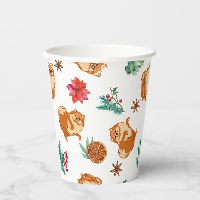 Niedlicher Hundeweihen Pappbecher (Vorderseite)